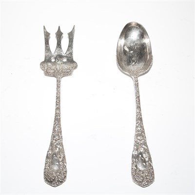 Lot 251 - Pair of Sterling Silver Floral Decorated...