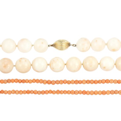 Lot 923 - Two Coral Bead Necklaces