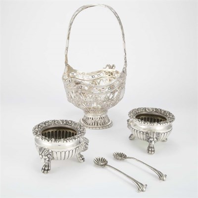 Lot 334 - German Reticulated Silver Basket Simon Rosenau,...