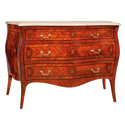 Lot 411 - Northern Italian Rococo Tulipwood and Rosewood...