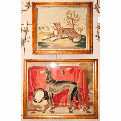 Lot 310 - English Needlepoint Picture of a Greyhound...