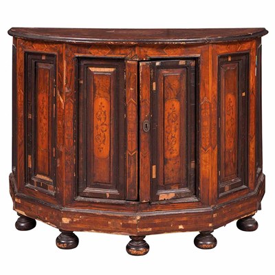 Lot 157 - Italian Baroque Walnut, Olivewood and...