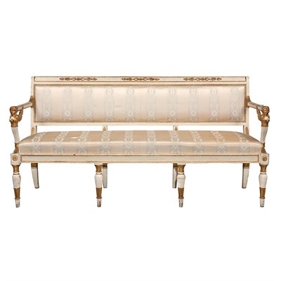 Lot 406 - Italian Neoclassical Painted and Parcel Gilt...