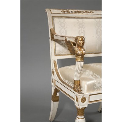 Lot 405 - Pair of Italian Neoclassical Painted and...