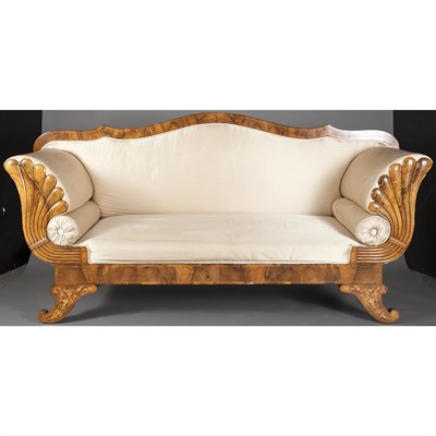 Lot 378 - Biedermeier Carved and String Inlaid Walnut...