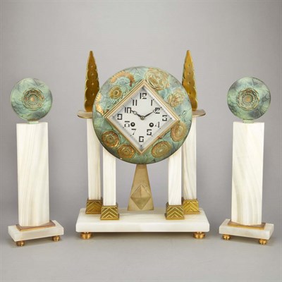 Lot 195 - French Art Deco Parcel Gilt and Cold Painted...