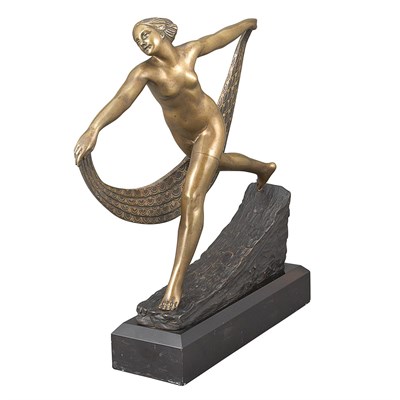 Lot 655 - Art Deco Bronze Figure of a Female Dancer Cast...