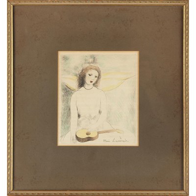 Lot 80 - Marie Laurencin JEUNE FILLE A LA GUITARE Color...