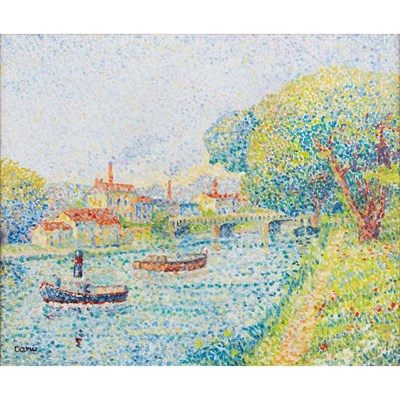 Lot 105 - Yvonne Canu French, b. 1921 River in Boulogne...