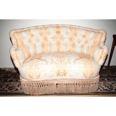Lot 251 - French Style Upholstered Settee Length 54 inches.