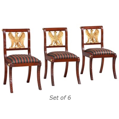Lot 189 - Set of Six Regency Style Parcel Gilt Mahogany...