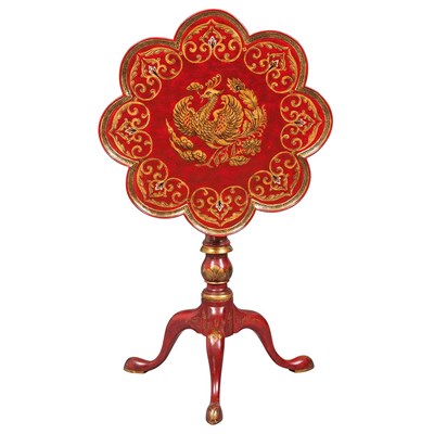 Lot 500 - Georgian Style Chinoiserie Decorated Tilt-Top...