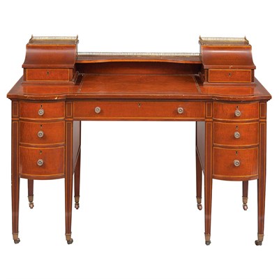 Lot 204 - Edwardian Style Mahogany Desk Height 37 inches,...