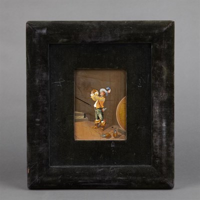 Lot 506 - Italian Pietra Dura Panel of a Man in a Wine...