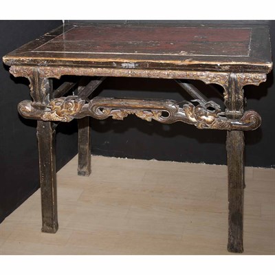 Lot 220 - Chinese Painted Hardwood Console 19th Century...