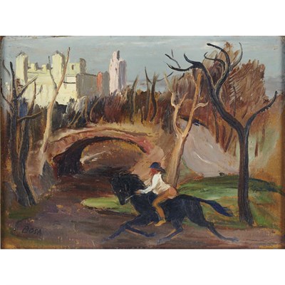 Lot 22 - Louis Bosa American, 1905-1981 Rider, Central...