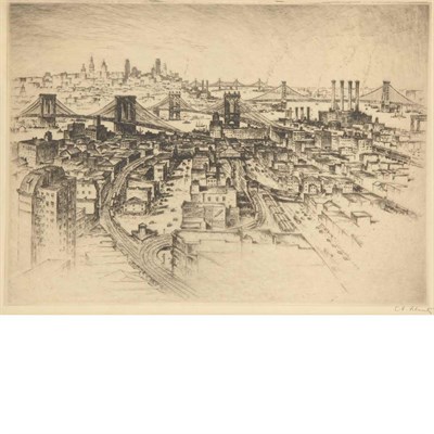 Lot 128 - Anton Schutz THE FOUR BRIDGES Etching, signed...