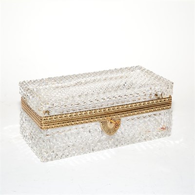 Lot 166 - Gilt-Metal Mounted Crystal Jewel Box Length 8...