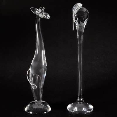 Lot 152 - Steuben Glass Giraffe and a Steuben Glass Bird...