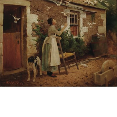 Lot 97 - John H. Cocks American, 1849-1938 Feeding the...
