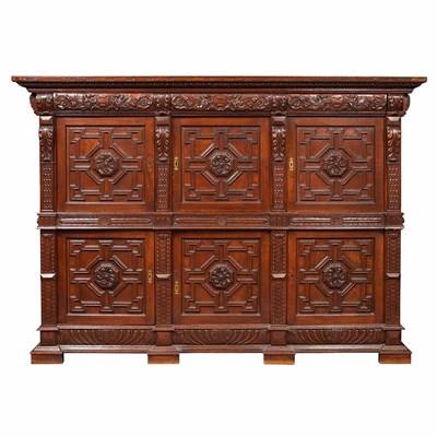 Lot 217 - Flemish Baroque Style Carved Oak Cabinet The...