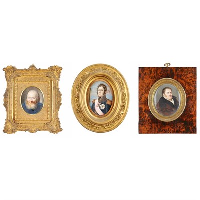 Lot 223 - Group of Three Framed Ivory Portrait...