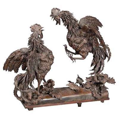 Lot 732 - Bronze and Bronze Patinated Metal Group of Two...