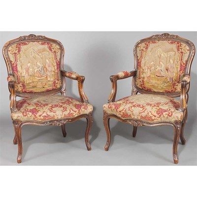 Lot 770 - Companion Pair of Louis XV Style Carved...