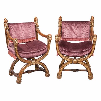 Lot 777 - Pair of Renaissance Style Carved, Gilt and...