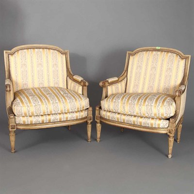 Lot 775 - Pair of Louis XVI Style Carved and Painted...
