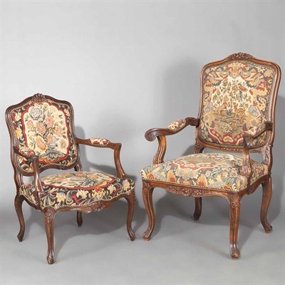 Lot 774 - Two Louis XV Style Carved and Dark Stained...