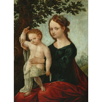 Lot 5 - Manner of Jan van Scorel Virgin and Child Oil...