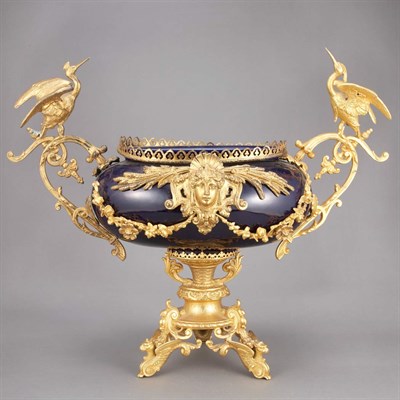Lot 792 - Napoleon III Style Gilt-Metal Mounted Cobalt...