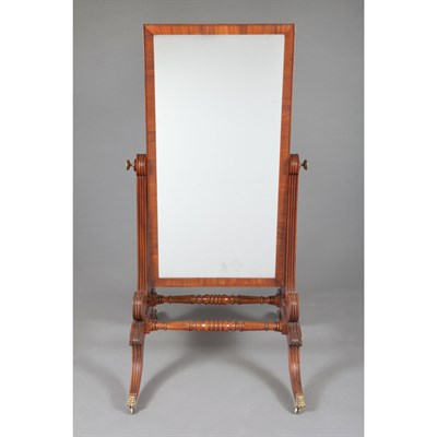 Lot 91 - English Mahogany Cheval Mirror 19th Century...