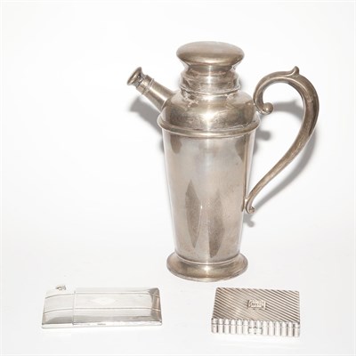 Lot 253 - Sterling Silver Cocktail Shaker; Together with...