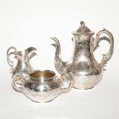 Lot 254 - Victorian Silver Three-Piece Tea Service...
