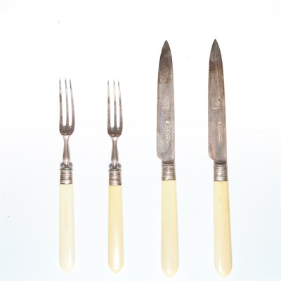 Lot 268 - English Silver and Ivory Fruit Service Marples...