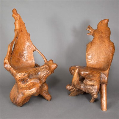 Lot 220 - 20th Century Design Pair of Root Chairs Height...