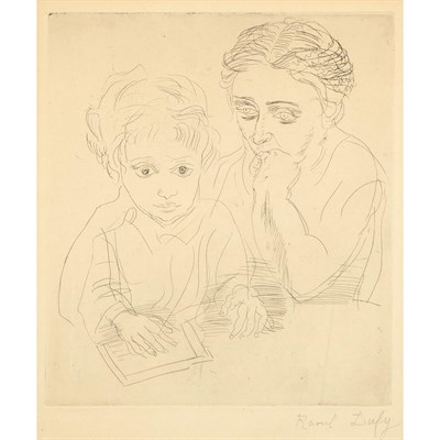 Lot 126 - Raoul Dufy MERE ET ENFANT Etching, signed in...