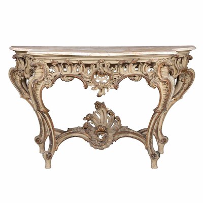 Lot 477 - Italian Rococo Style Painted and Parcel Gilt...