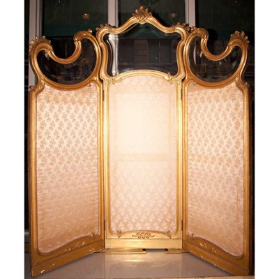 Lot 567 - Louis XV Style Gilt-Wood and Glass Three-Panel...