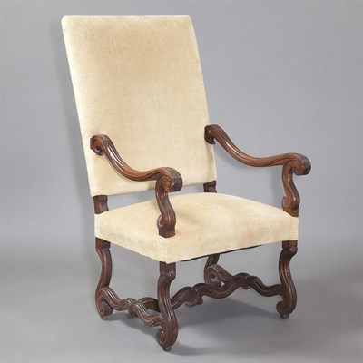 Lot 440 - Continental Baroque Style Walnut Armchair The...