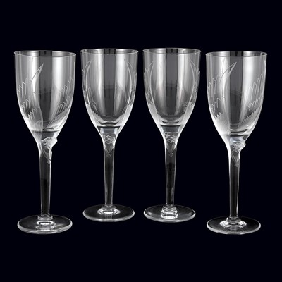 Lot 570 - Set of Eight Lalique Molded Glass Ange...