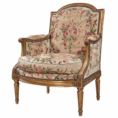 Lot 367 - Louis XVI Gilt-Wood Bergere Stamped G. Iacob,...