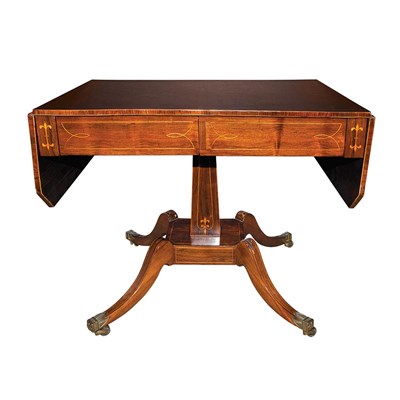 Lot 415 - Regency Style Inlaid Mahogany Sofa Table...