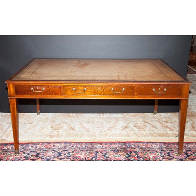 Lot 147 - George III Style Leather Inset Mahogany...