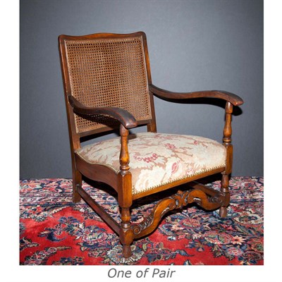 Lot 231 - Pair of French Provincial Walnut and Caned...