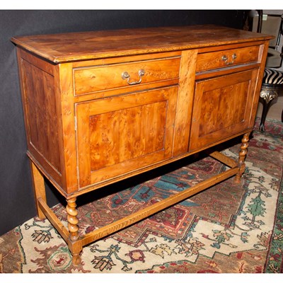 Lot 216 - Provincial English Burl-Wood Side Cabinet...
