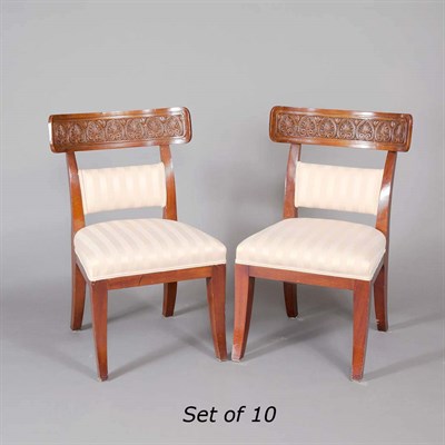Lot 446 - Set of Ten Regency Style Mahogany Dining Chairs