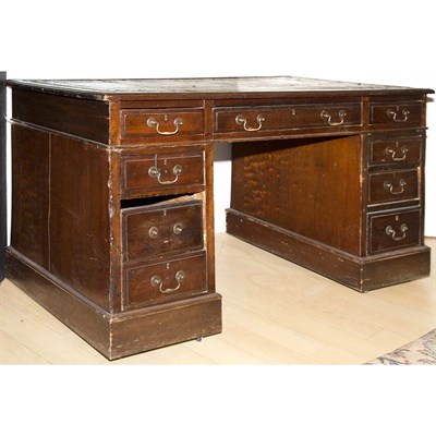 Lot 241 - George III Style Mahogany Double-Pedestal Desk...